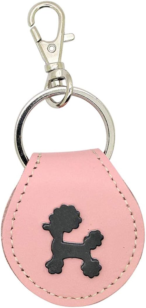 Amazon プードル 牛革 コインキーリング コインキーホルダー 小銭入れ 500円硬貨 ギター ピックケース コイン型 電子マネー Edy Quicpay ピンク キーホルダー チェーン