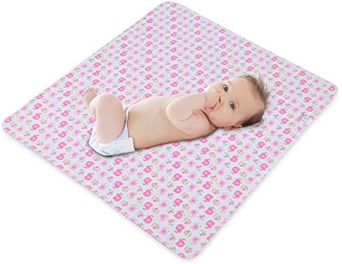 Waterproof Mattress Pad Reusable Changing Pad Quick Dry Waterproof Reusable Underpad Diaper Change for Toddlers Babies Elderly 27.5"x 31.5" (Pink Elephant)