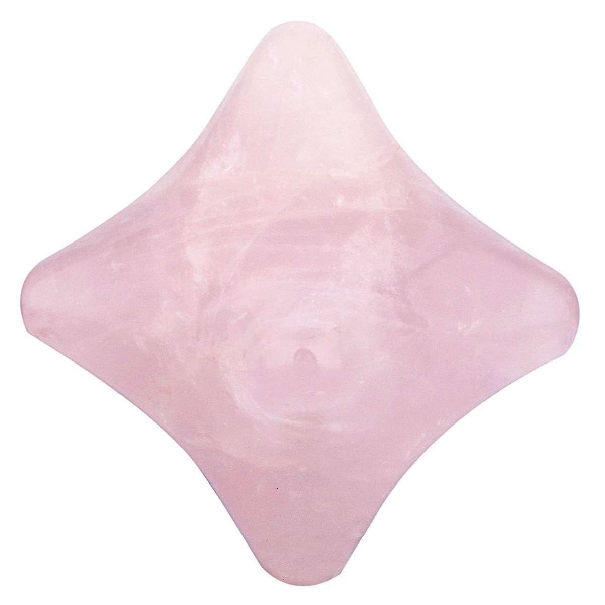 KYEYGWO Hexagonal Reiki Quartz Crystal Massage Stone, Wellness Stone for Relaxation Acupuncture Point Meditation Tretament, Rose Quartz