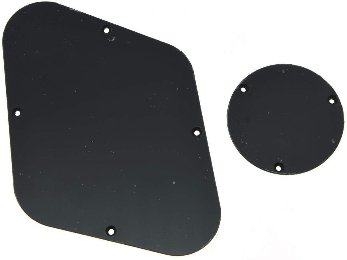 Dopro LP Rear Control Plate Switch Plate Cavity Cover For Epiphone Les Paul Solid Black 1 Ply
