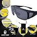 BLUPOND Wrap Around Oversized Sunglasses Fit Over Glasses For Women and Men With Flip Up Polarized Anti Glare Lens
