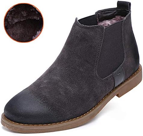 QXH Men's Casual Chelsea Ankle Boots Work Boots Chukka Boots