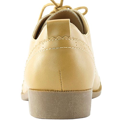 Women's Five-Eyelets Lace up Wing Tip Perforation Oxfords Fashion Dress Shoes TTPF15, 11 - Thumbnail 3