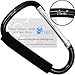 Shells Classy Black Color Extra-Large D-Shape Super-Handy Snap Hook Hanger Bags Holder Carrier Mommy Hook Carry Handle with Soft Foam Grip