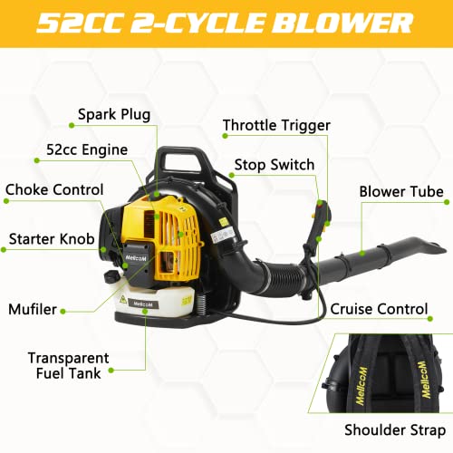 76cc 4Cycle Leaf Blower, Backpack Gas Leaf Blower, 750 CFM