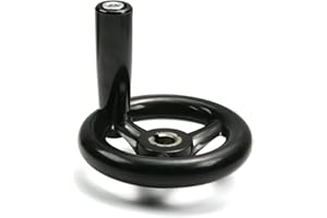Othmro Round Three Hand Wheels 0.47in Center Hole Diameter 3.94in Handwheel Diameter Black Bakelite 3 Spoked Lathe Handwheel Hand Wheel with Revolving Handle for Milling Machine Lathes Grinders
