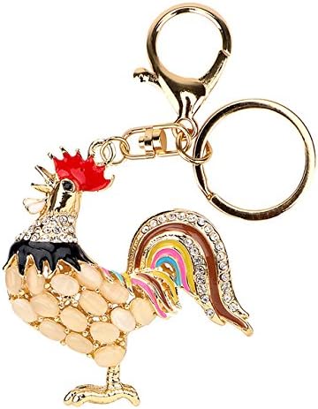 FASHLADY Cock Rooster Keyring Interior Accessories Car Key Rings Fashion Jewelry Pendant s Style Car-styling: Type A