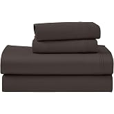 SUPERIOR Egyptian Cotton 4 Piece Sheet Set, Luxury 1000 Thread Count, Modern Design, Sustainable Sheets, Ultra-Soft Basics, Solid, Deep Pocket Fitted Sheet, Flat Sheet, Pillowcases, Queen, Charcoal