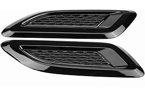 YMIKO Exterior Hood Air Vent Outlet Wing Trim ABS Plastic Hood Air Vent Trim Replacement for Evoque 2012-2018 Sport 2014-2018 Discovery 4 2010-2016 2 2007-2014 (All Black)