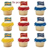 Cars Cake Toppers-CakePicke Cars 3 Nex-Gen Racers Cupcake Rings. (9x pcs)