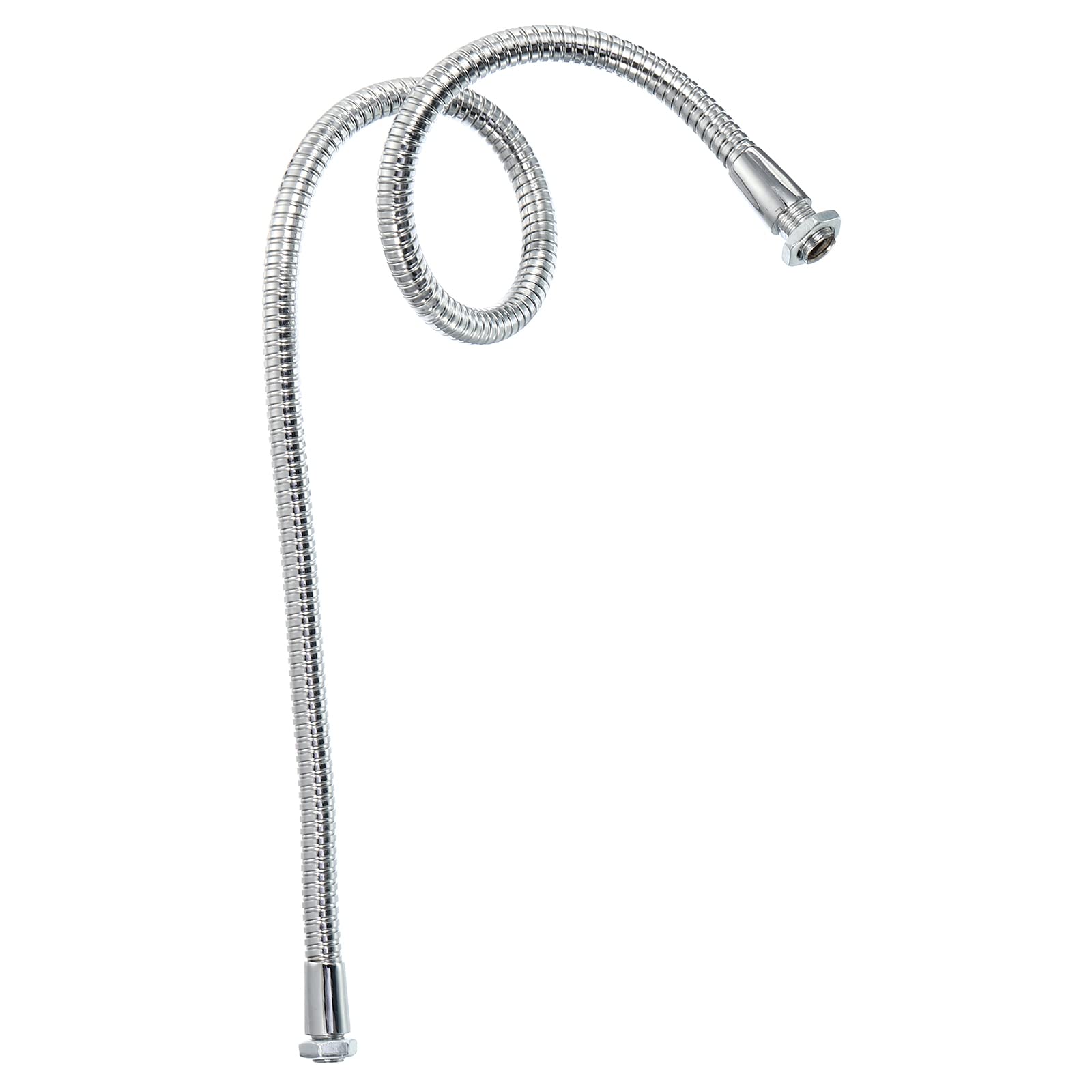 PATIKIL 19.7" Microphone Gooseneck, M10/M8 Fine Thread 8mm Metal Universal Hose Flexible Arm Gooseneck Tube Extension for Multifunction DIY, Silver Tone