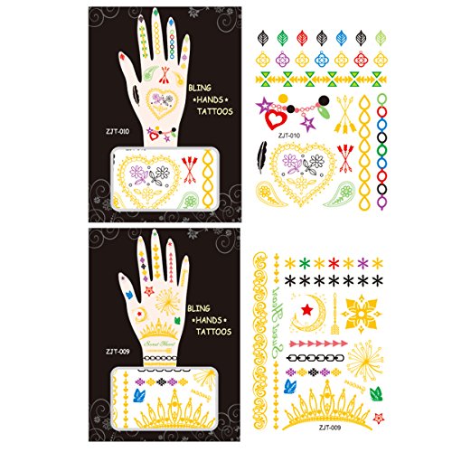 AllyDrew Metallic Body Art Hand Tattoos, Sweet Heart