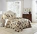 Waverly Laurel Springs Modern Farmhouse Floral 3-Piece Reversible Quilt Bedding Bedspread Set, King, Parchment