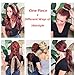 Chiffon Ponytail Hair Scarf Scrunchies - 3 Packs AWAYTR Flower Cashew Leopard Ripple Point Elastic Hair Ties Bow for Women (Flower blue + flower red + flower pink)