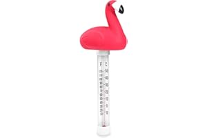 LEFVNPETS Floating Pool Thermometer, Pool Temperature Thermometer for Cold Plunge, Large Display, Easy to Read, Shatter Resistant, for Outdoor & Indoor Swimming Pools, Spas, Hot Tubs & Aquariums (Flamingo)