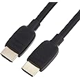 Amazon Basics HDMI Cable, 48Gbps High-Speed, 8K@60Hz, 4K@120Hz, Gold-Plated Plugs, Ethernet Ready, 10 Foot, Black