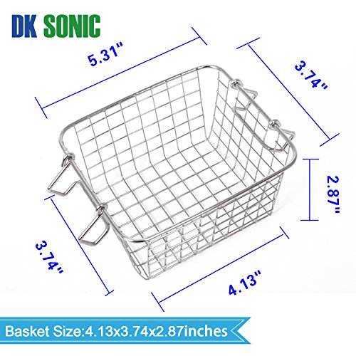 Lab Large Ultrasonic Cleaner Heated - DKSONIC 2L 60W with Basket and Digital Timer for Parts Jewelry Gun Brass Eyeglass Ring Carburetor Contact Lens Injector Glasses Record Diamond Circuit Board