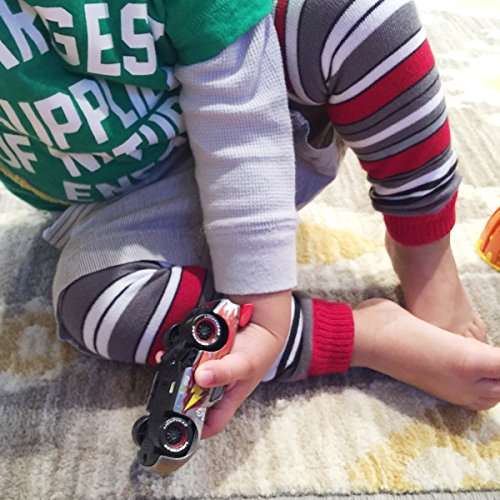 Bowbear Baby Stripes and Chevron Leg Warmers, Red Brick