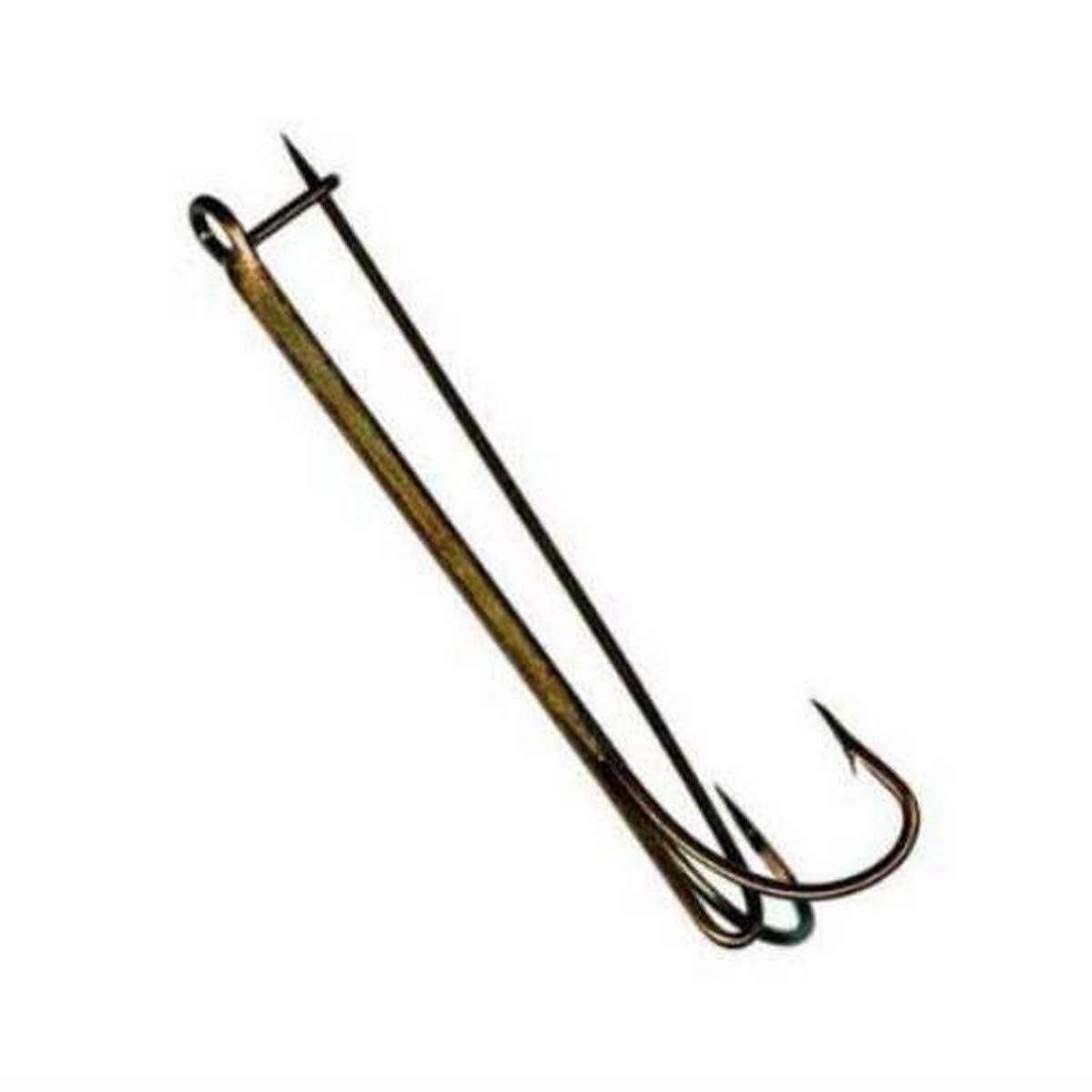 Mustad Double Live Bait/Liver Hook with Safety Pin (5 Pack), Bronze, Size 6