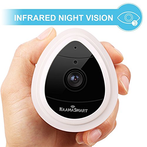 Home Security Mini IP Camera With 720P HD Night Vision | Wireless Surveillance Camera System w/ 2 Ways Audio & Motion Detection | Premium Baby Monitoring & Nanny Cam w/ Wi-Fi Email Alert (White)