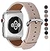 JSGJMY Compatible with Iwatch Band 38mm 40mm 42mm 44mm Women Men Genuine Leather Replacement Strap Compatible with Series 4/3/2/1 Sport Edition (Light tan, 38mm 40mm S/M)