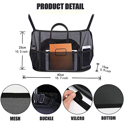 Car Net Pocket Handbag Holder,Car Purse Holder Between Seats Car Mesh Organizer Car Accessories For Women Purse Storage Phone Documents-Safety Car Divider for Children and Pets
