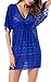 Costyleen Womens Summer Sexy See-through Bikini Cover up Sun Protective Beach Dress,Sapphireblue,Small