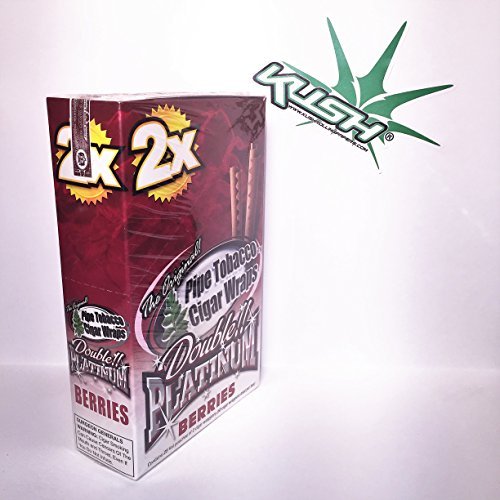 Double Platinum Wraps 2x Berries Flavor Box of 25 Packs - Limited Edition Kush Sticker