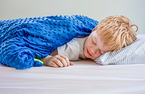 10lb Weighted Blanket for Kids Autism & Anxiety - Great for Sensory Processing Disorder - Perfect for Children 9 to 11 - Tiny Glass beads and fully cotton for the most comfortable blanket