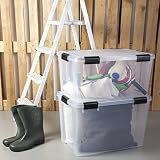 Iris Ohyama Air Tight Storage Box 70 L Set of 2 Clips Stackable view 8