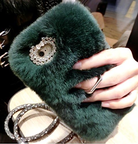 Lovely Warm Rabbit Hair for Samsung Galaxy S8 Plus Silicone Stent Fuzzy Plush Cover Case for Samsung Galaxy S8 Plus Rabbit Hair (A-Green)