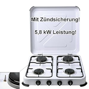 Bluecraft Campingkocher Flame 4-flammig mit Zündsicherung