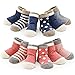 Ueither Infant Baby Toddler Cozy 4 Styles Cute Socks for Girls and Boys 4 Pairs