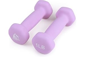 LIONSCOOL Set of 2 Neoprene Coated Dumbbell Hand Weights, Anti-Slip and Anti-Roll Hex Dumbbells in Pair for Strength Training, Resistance Training