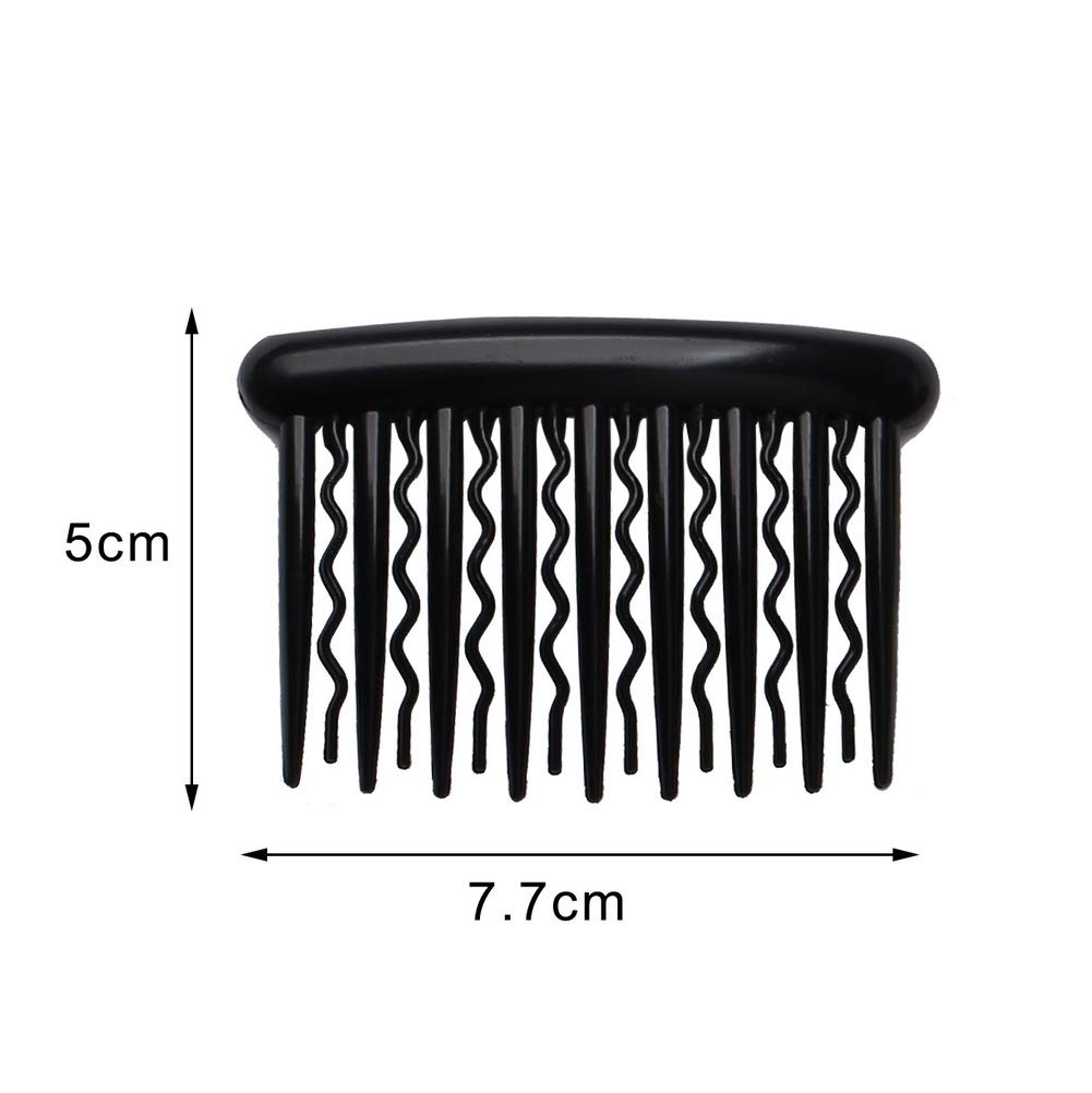 SUMAJU 12 Pcs Hair Combs for Women, Portable Side Comb Hair Accessories Plastic Teeth Hair Side Combs, Wavy Teeth Hair Comb for Fine Hair (4 Colors) : Beauty