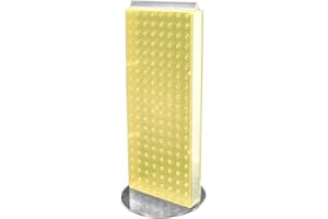 AZAR DISPLAYS Azar 700509-YEL Non-Revolving Base Neon Pegboard Counter Unit, 8-Inch Width by 20-Inch Height on 9-Inch, Yellow