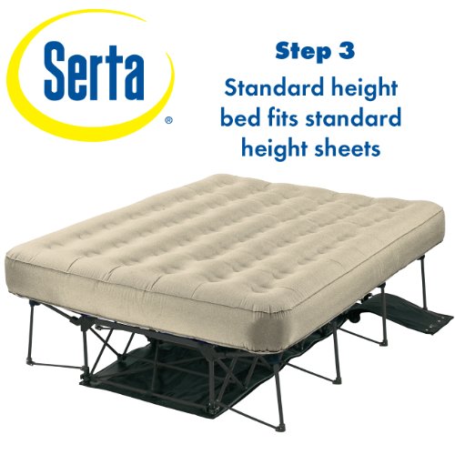 Serta EZ Air Mattress with Never Flat Pump Tan, Queen Pricepulse