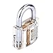 Practice Lock Set, Transparent Cutaway Crystal Pin Tumbler Keyed Padlock, Lock Practice Tools for Locksmith, Include 3 Common Types for Pick Set