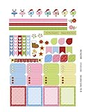 Monthly Planner Stickers Pink Blue Green Red Christmas Sampler Planner Labels Fits Erin Condren Life Planner