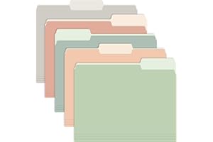 WEMEMORN Two Tone Color File Folders 8.5 x 11 Inch, 1/3 Cut Tab File Folder Letter Size, Assorted Colors, Pastel Colors Manila File Folders, School Business Office Folders for Document Files Paper -15 Pack