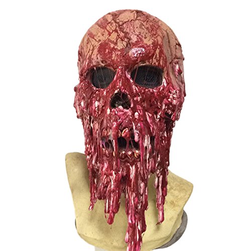 Hosaire 1PCS Skull Skeleton Airsoft Hunting Half Face Protect Gear Mask for Halloween Cosplay Party Decoration(Red) - Thumbnail 7