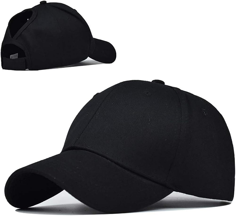 Adjustable Ponytail Top Hats for Women Baseball Caps Women Sports Hats Glitter Messy High Bun Hats Cotton Baseball Hats Dad Hat (Black) at  Women’s Clothing store