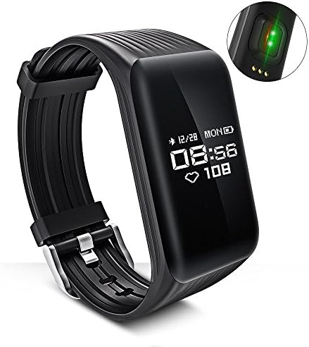LONGET Fitness Tracker Smart Bracelet Sustained Heart Rate Monitor Touch Screen Bluetooth Wireless IP68 Waterproof Activity Wristband Pedometer Caloria Watch for Android & IOS (Black)