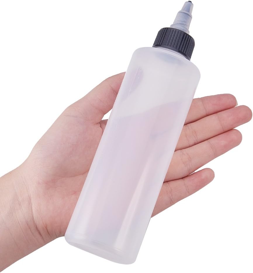 BENECREAT 8Pack 7.8 Ounce Plastic Squeeze Dispensing Bottles with Black Twist, Open/Close Nozzle, Good for Crafts Art, Glue - Image 5
