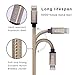 Cacoy Lightning Cable 6.6ft Long - [Apple MFi Certified] - Nylon Braided Sync & Charging Cord for iPhone X 8 8 Plus 7 Plus 6S Plus 6 Plus SE 5S 5C 5, iPad 4 Mini Air Pro, iPod - Gold