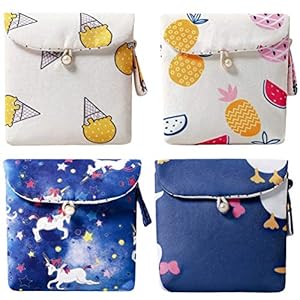 Cabilock 4 Stks Servetten Zak Maandverband Organizer Pouch Menstruatie Cup Pouch Wasbare Organizer Voedingskussen Houder…