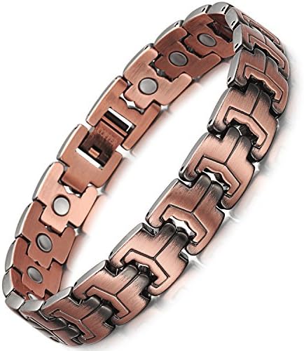 PURE COPPER Magnetic Therapy Bracelet Pain Relief for Arthritis and Carpal Tunnel Health Care Elements For Men  (single Magnets)