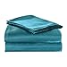 HollyHOME Silky Soft Luxury 4 Piece Deep Pocket Full Satin Sheet Set, Free Fitted Sheet Straps Included, Teal