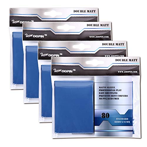 Zoopin Double Matte Card Sleeves,Blue, 320pcs -Pack