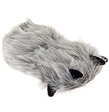 Plush Bear Paw Animal Slippers (Gray, Large)